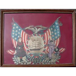 Sailor's Farewell needlework piece; two