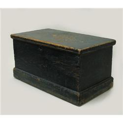 Painted poplar miniature blanket chest;