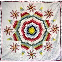 Hand stitched patchwork quilt "Lone Sta