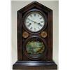 Image 1 : Walnut cased hourglass clock; maker's l