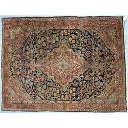 Hand tied Oriental rug; floral design o