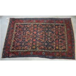 Hand tied Oriental rug; all over floral