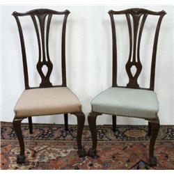 A pair of mahogany Chippendale style si