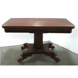 Federal mahogany game table; rectangula