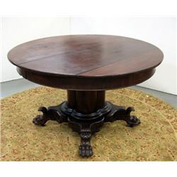 Mahogany round pedestal dining table wi