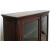 Image 2 : Mahogany double glass door bookcase; (the third of three matching bookcases) overhanging cornice wit