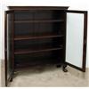 Image 3 : Mahogany double glass door bookcase; (the third of three matching bookcases) overhanging cornice wit