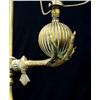 Image 2 : Brass student lamp; with pineapple fini