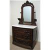 Image 1 : Walnut Victorian dresser; carved crest 