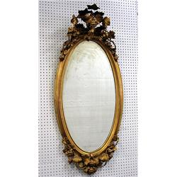 Gilt framed Victorian mirror; three dim