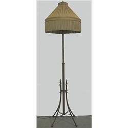 Brass adjustable floor lamp; rope turne