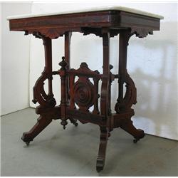 Walnut Renaissance Revival marble top c