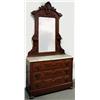 Image 1 : Walnut Victorian dresser with mirror; a