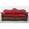 Image 1 : Victorian walnut and upholstered sofa; 