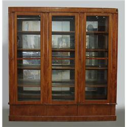 Biedermeier bookcase; cherry and burled