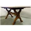 Image 1 : Chestnut trestle table; rectangular top