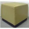Image 1 : Square chartreuse leather stool with do
