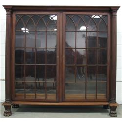 Mahogany Chippendale style double glass
