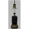 Image 1 : Metal and glass lamp; glass font over m