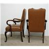 Image 2 : A pair of Queen Anne style leather and 