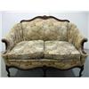 Image 1 : Walnut and tapestry upholstered love se