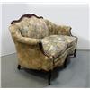 Image 2 : Walnut and tapestry upholstered love se