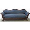 Image 1 : Walnut veneer and upholstered sofa; ser