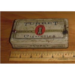 Manufactured by Imperial Tobacco Montreal Co of Canada Limited old Virginia Turret 50 cigarettes tin