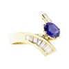 Image 1 : 1.64 ctw Sapphire And Diamond Ring - 14KT Yellow Gold