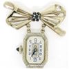 Image 1 : Vintage 18K Gold 12pt Sapphire 15 Jewels Untermeyer Robbins Watch Bow Pin Brooch