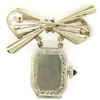Image 4 : Vintage 18K Gold 12pt Sapphire 15 Jewels Untermeyer Robbins Watch Bow Pin Brooch
