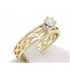 Image 2 : Estate 14k Solid Yellow Gold Solitaire Diamond Ring with Pierced Open Work Look