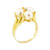Image 4 : 0.05 ctw Diamond and Pearl Ring - 14KT Yellow Gold