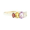 Image 1 : 3.00 ctw Rainbow-Colored Gemstone Ring - 10KT Yellow Gold