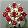 Image 2 : Designer 14k Two Tone Gold 2.60 ctw Vivid Blood Ruby & Diamond Cocktail Ring