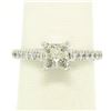Image 1 : 14K White Gold 1.32 ctw H VS1 Prong Set Princess Cut Diamond Engagement Ring Sz