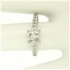 Image 4 : 14K White Gold 1.32 ctw H VS1 Prong Set Princess Cut Diamond Engagement Ring Sz