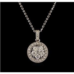 14KT White Gold 0.91 ctw Diamond Pendant With Chain