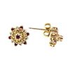 Image 2 : 0.25 ctw Ruby and Diamond Starbust Studs - 14KT Yellow Gold