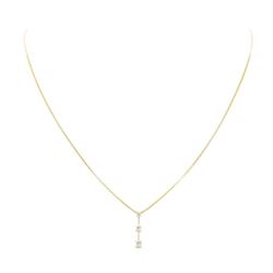 0.25 ctw Past, Present, Future Diamond Three Stone Pendant with Chain - 14KT Yel