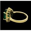 Image 3 : 3.65 ctw Emerald and Diamond Ring - 14KT Yellow Gold