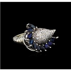 14KT White Gold 1.90 ctw Sapphire and Diamond Ring