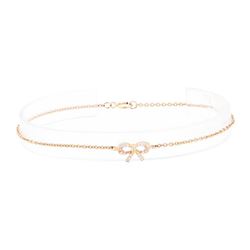 0.10 ctw Diamond Bow-Motif Bracelet - 14KT Rose Gold