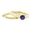 Image 3 : 1.17 ctw Blue Sapphire and Diamond Ring Set - 14KT Yellow Gold