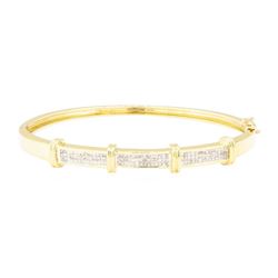 1.70 ctw Diamond Bangle Bracelet - 14KT Yellow Gold