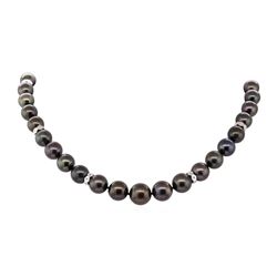 0.38 ctw Diamond and Tahitian Pearl Necklace