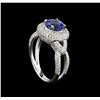 Image 4 : 14KT White Gold 1.56 ctw Tanzanite and Diamond Ring