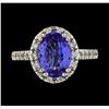 Image 2 : 2.80 ctw Tanzanite and Diamond Ring - 14KT White Gold