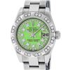 Image 1 : Rolex Ladies Stainless Steel Quickset Green String Diamond Datejust Wristwatch