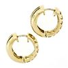 Image 5 : 14K Yellow Gold 1.10 ctw 3 Row Channel Baguette Cut Diamond Hoop Huggie Earrings